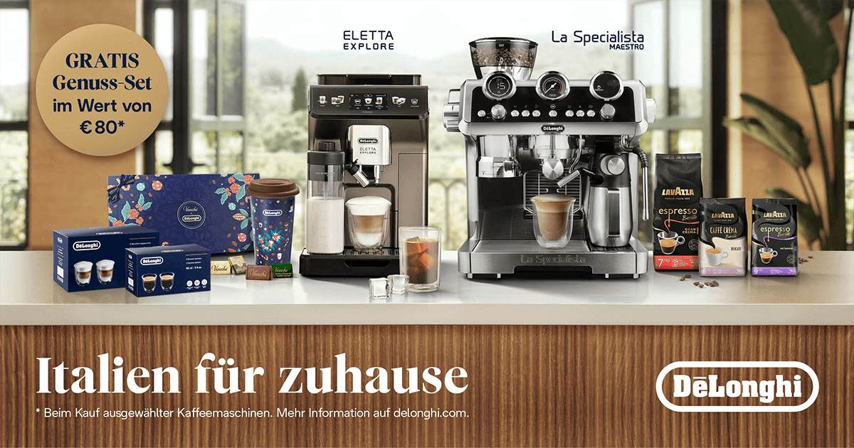 Italien f r zuhause mit dem exklusiven Genuss Set von De Longhi