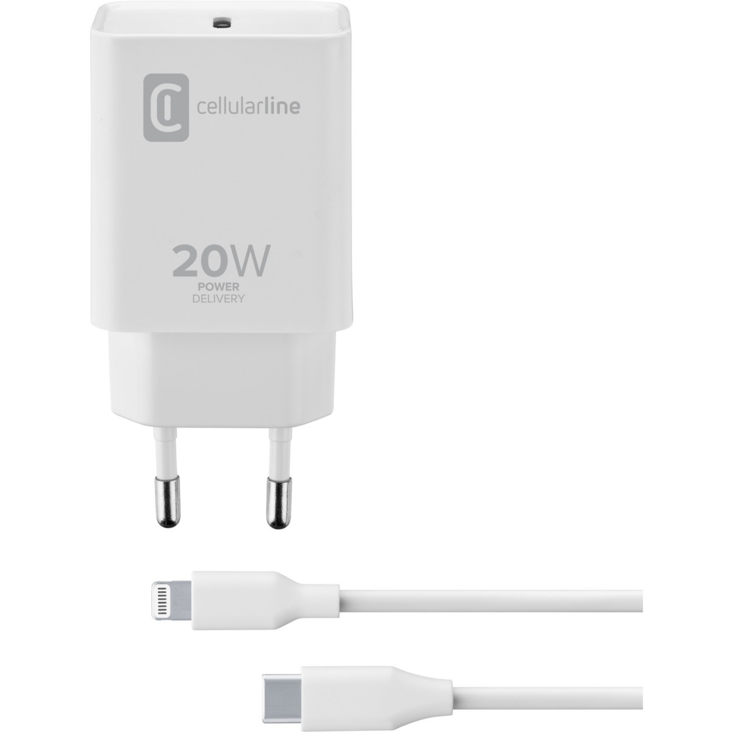 Cellularline Lade-Set 20W lightning inkl. Kabel für Apple Lightning