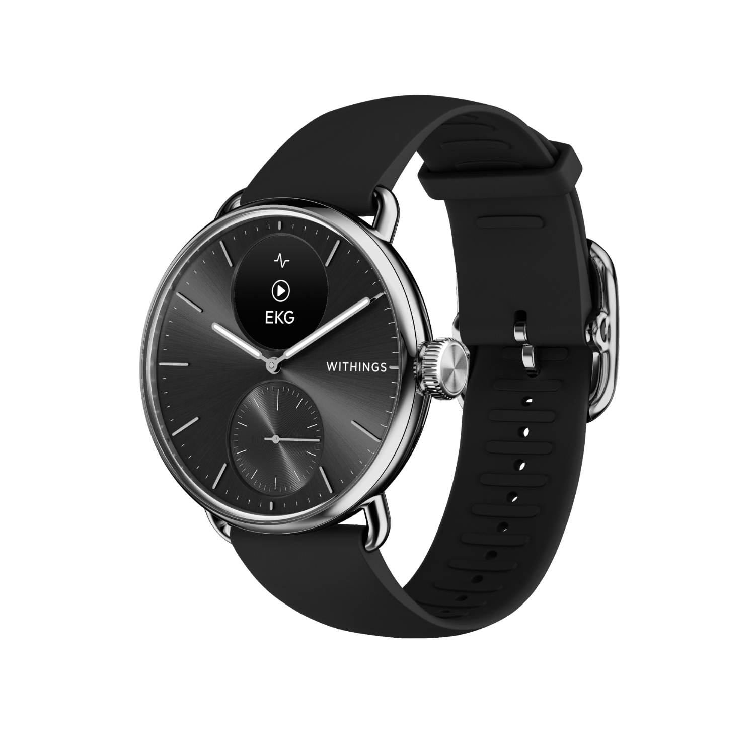 Withings ScanWatch 2 38mm schwarz/silber Hybrid Smartwatch mit EKG und Oximeter